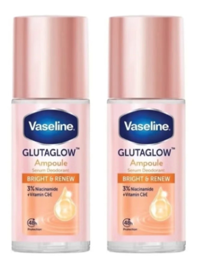 Vaseline Roll On Glutaglow Ampoule Bright & Renew 2 x 45mL - Image 1